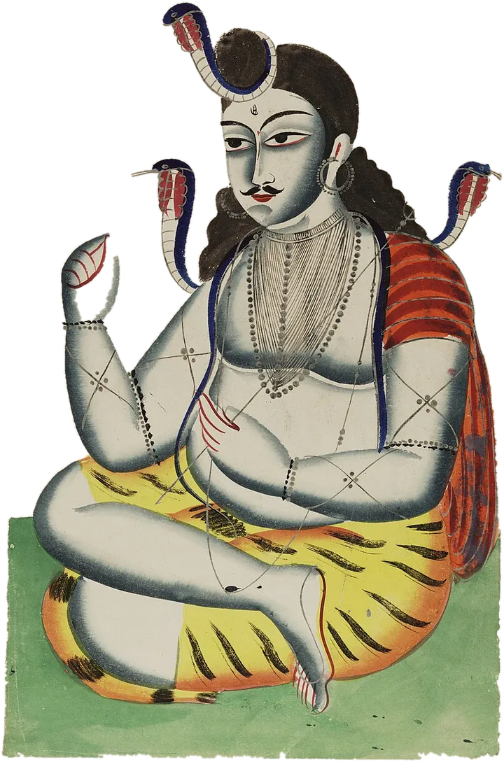 Kalighat painting of a yogi